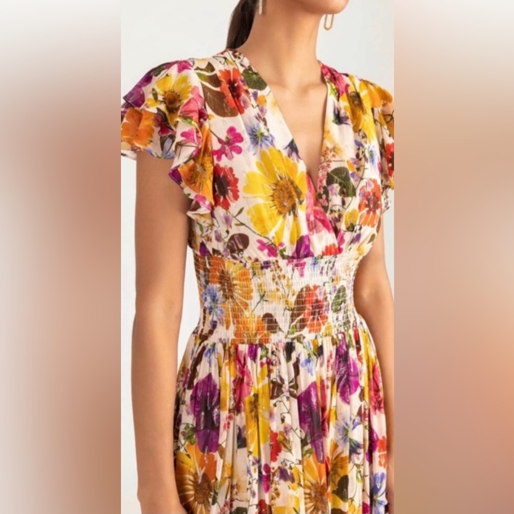 Shoshanna Pasadena Floral Midi Dress - Picture 7 of 8